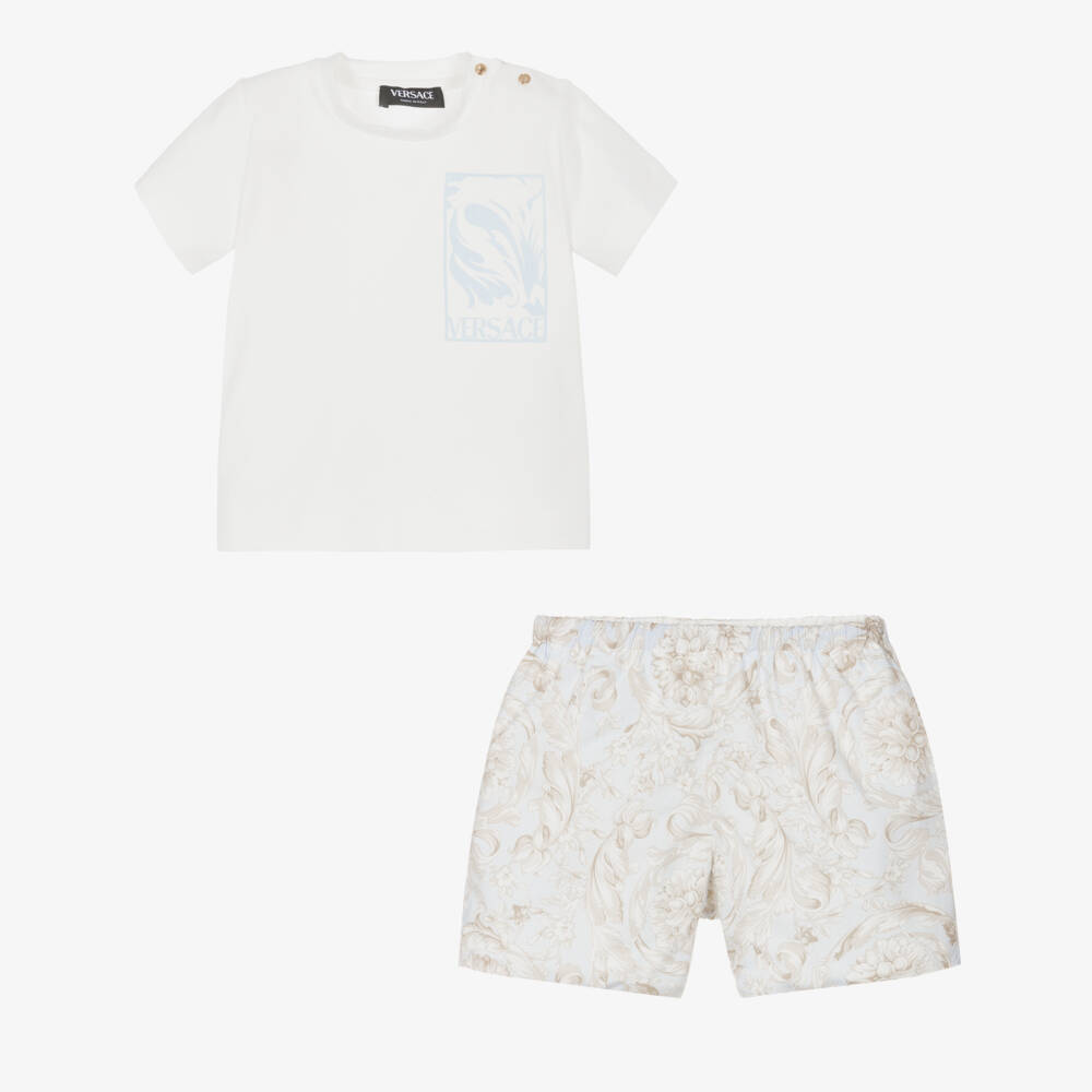 Versace-Boys Aqua Barocco Ensemble | Childrensalon Outlet