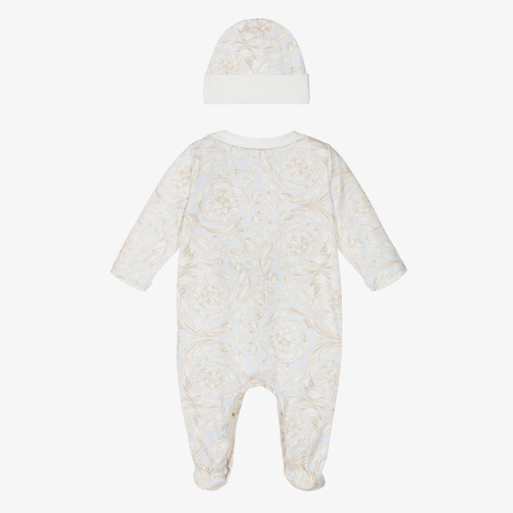 Versace-Boys Azure Elegance Babysuit Ensemble | Childrensalon Outlet