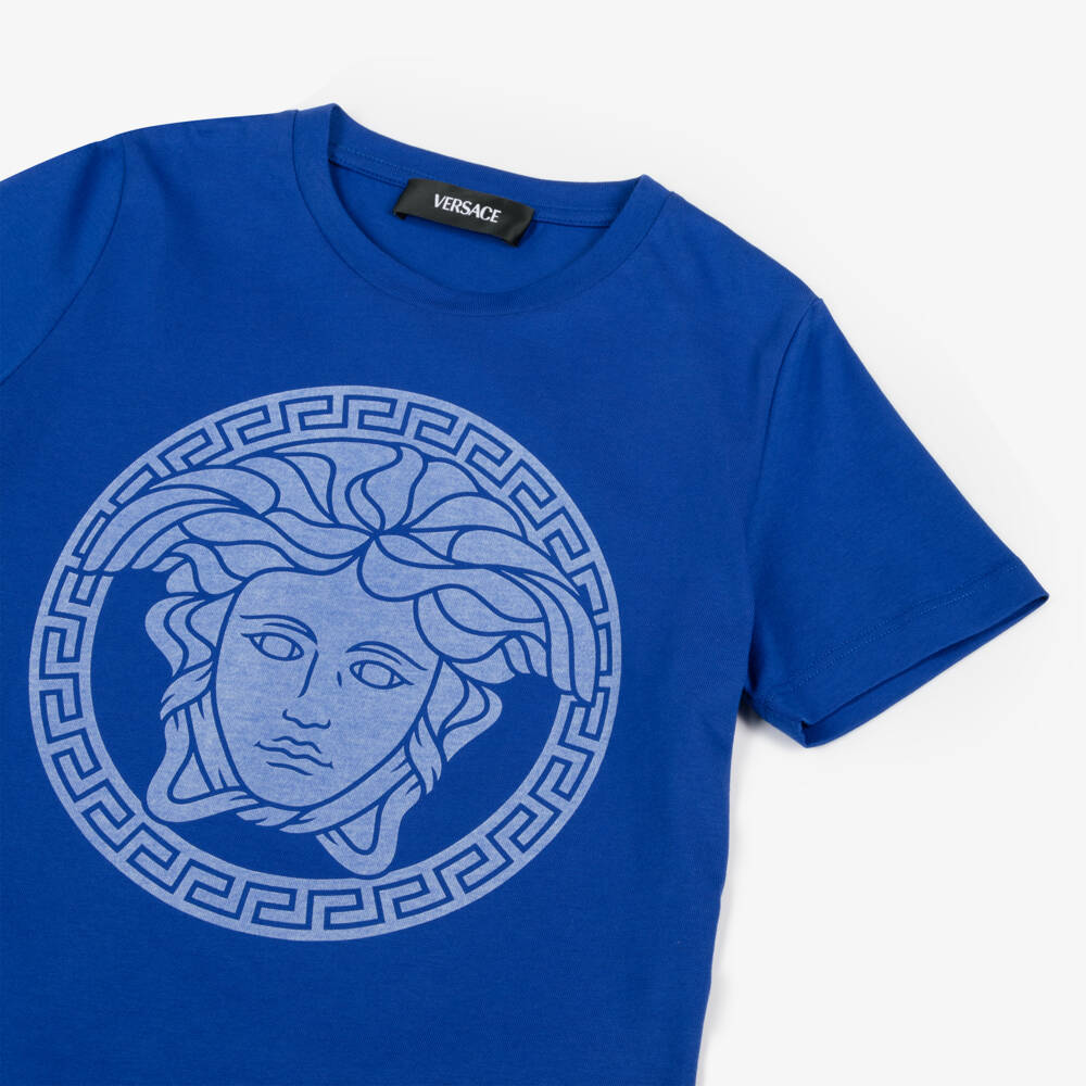 Versace-Boys Azure Medusa Graphic Tee | Childrensalon Outlet