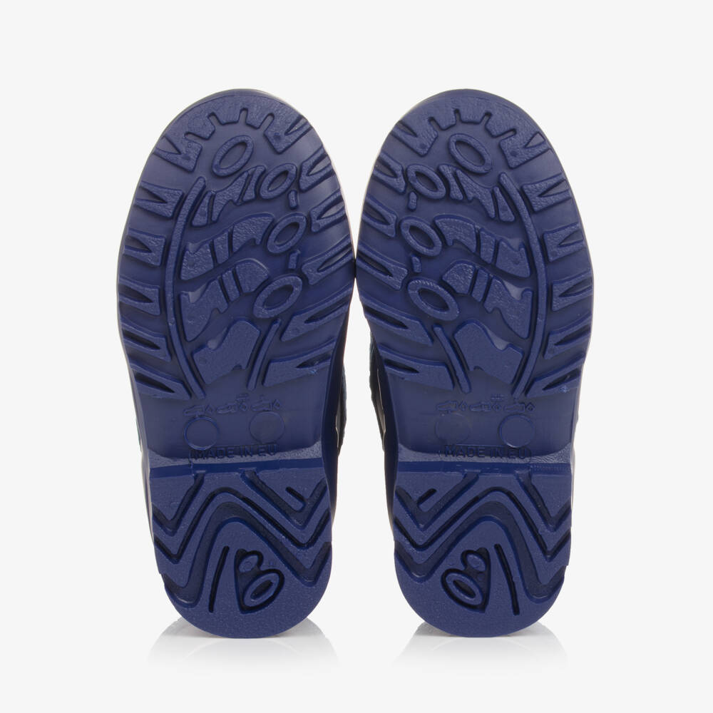 Versace-بوت واقي من المطر بشعار ميدوسا لون أزرق للأولاد | Childrensalon Outlet