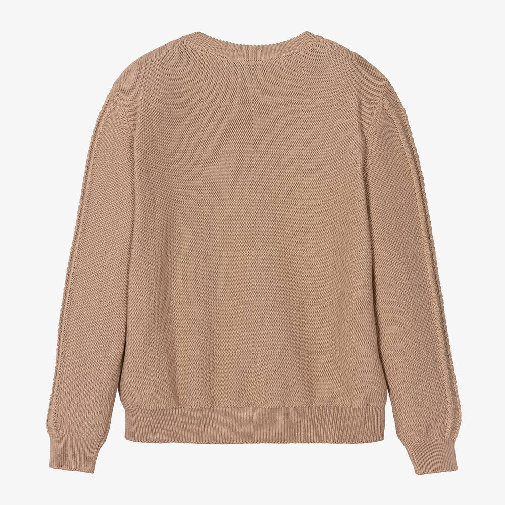 Versace-بلوفر قطن محبوك لون بيج للأولاد | Childrensalon Outlet