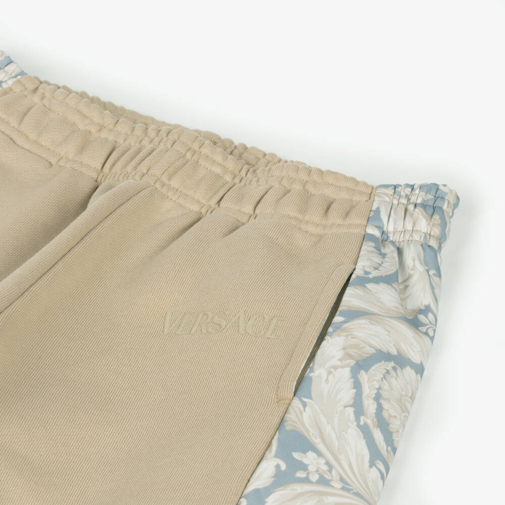 Versace-Boys Beige Cotton Patterned Joggers | Childrensalon Outlet