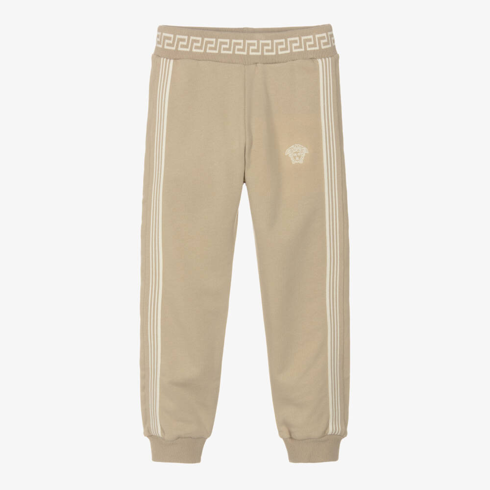 Versace-Boys Beige Trimmed Joggers | Childrensalon Outlet