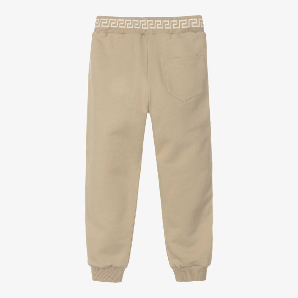 Versace-Boys Beige Trimmed Joggers | Childrensalon Outlet