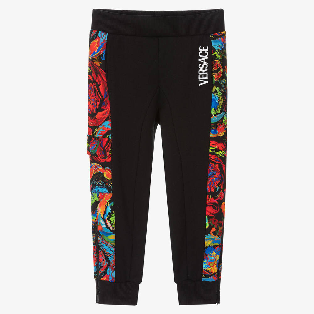 Versace - Jogging noir Barocco Garçon | Childrensalon