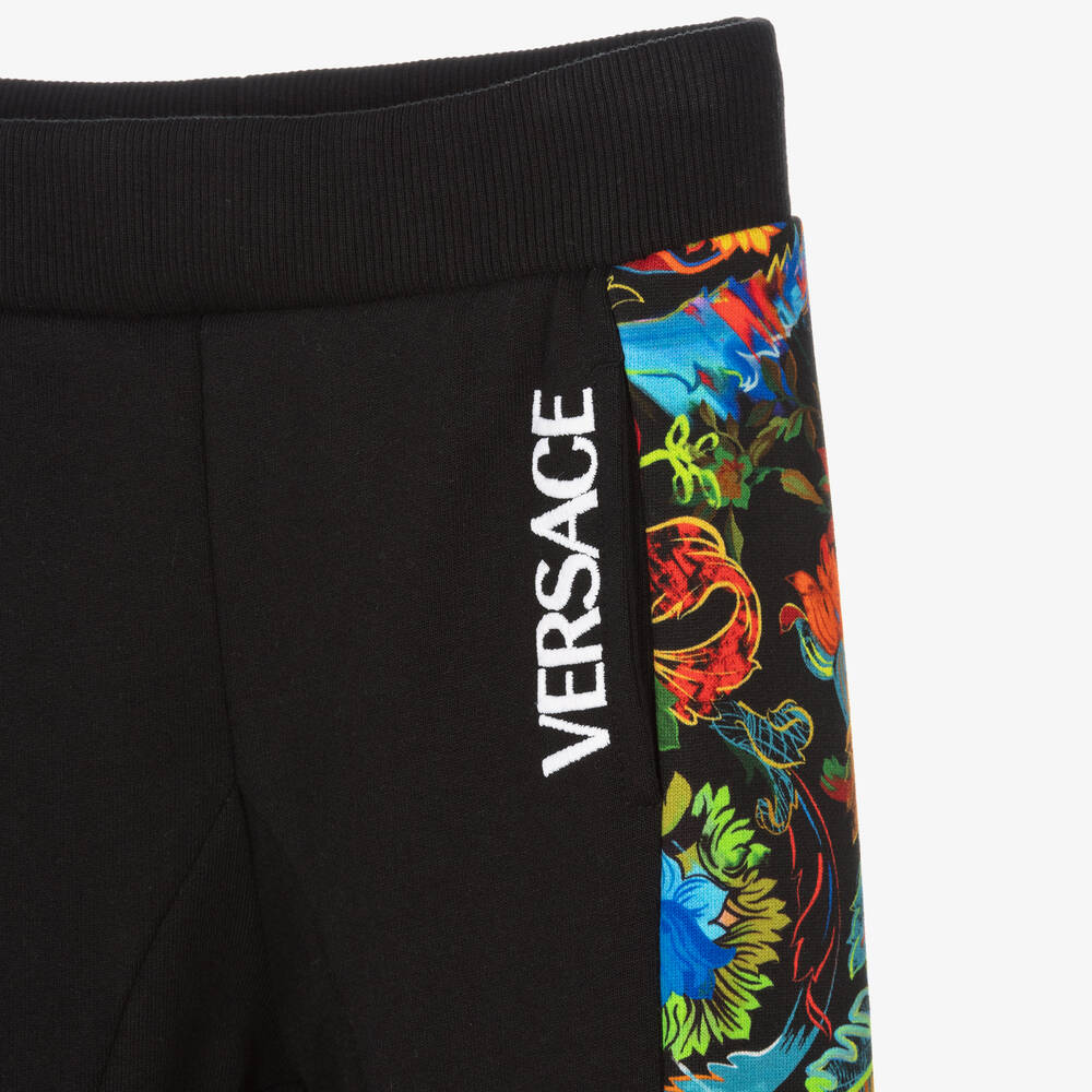 Versace-Черные джоггеры с принтом Barocco для мальчиков | Childrensalon Outlet