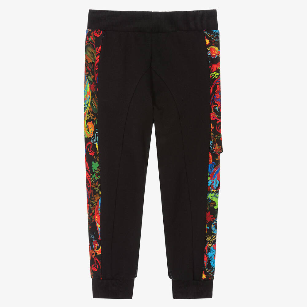 Versace-Черные джоггеры с принтом Barocco для мальчиков | Childrensalon Outlet