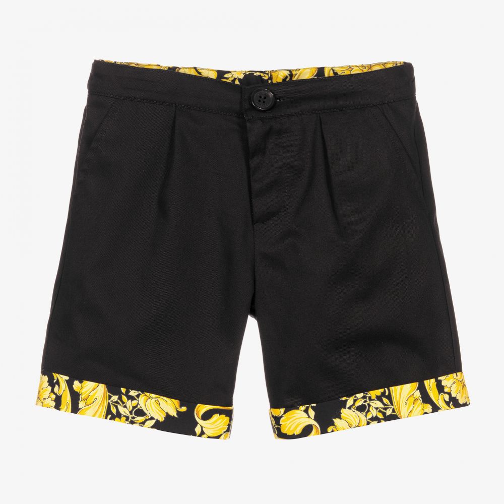 Versace - Boys Black Barocco Shorts | Childrensalon