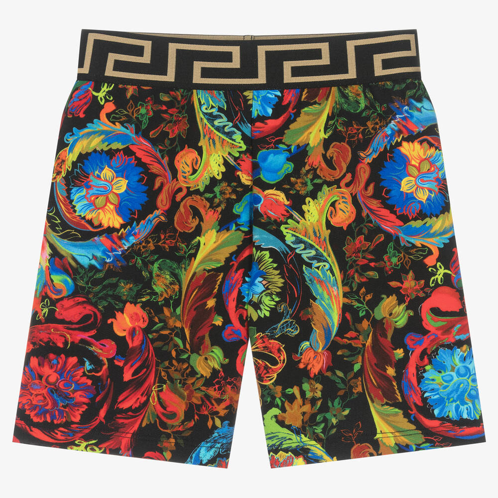 Versace - Boys Black Barocco Shorts | Childrensalon