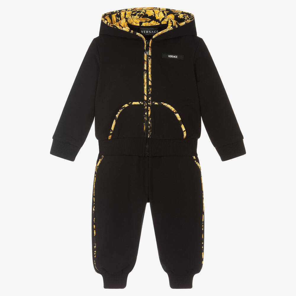 Versace - Boys Black Barocco Tracksuit | Childrensalon