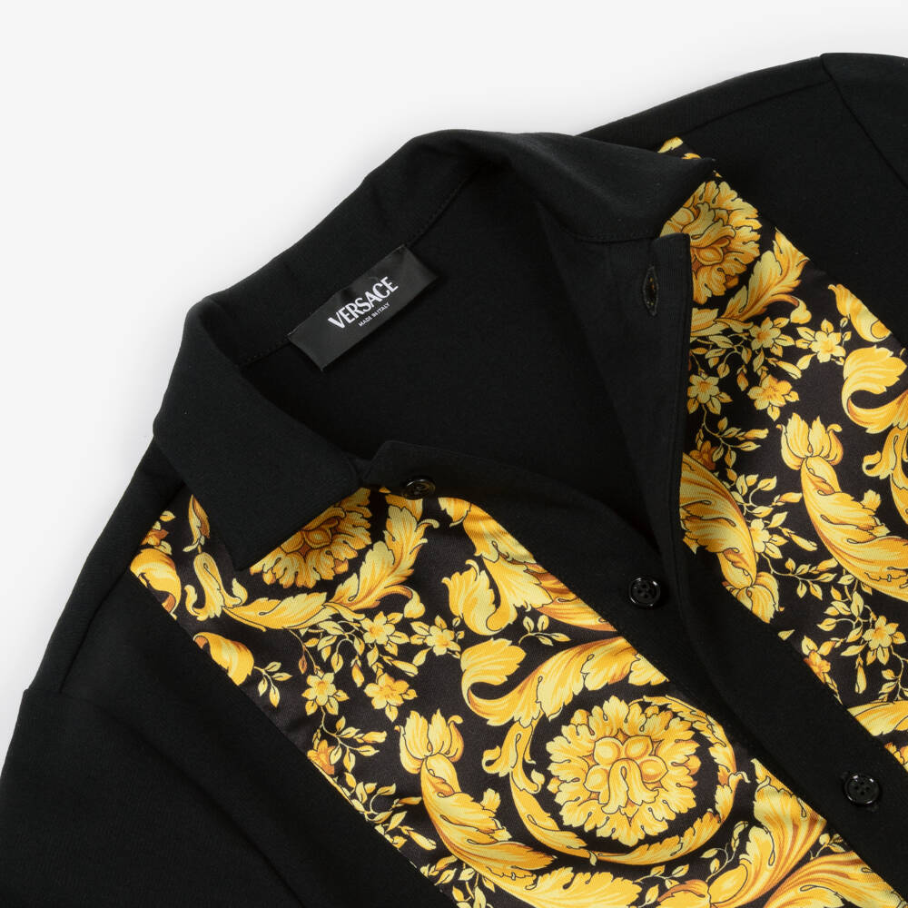 Versace-قميص ميلانو باروك أسود للأولاد | Childrensalon Outlet