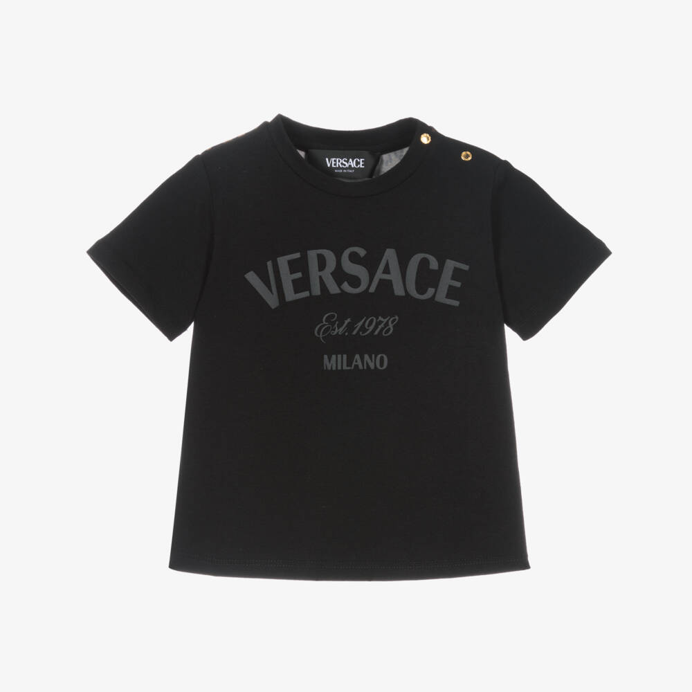 Versace-Boys Black Baroque Print Top | Childrensalon Outlet