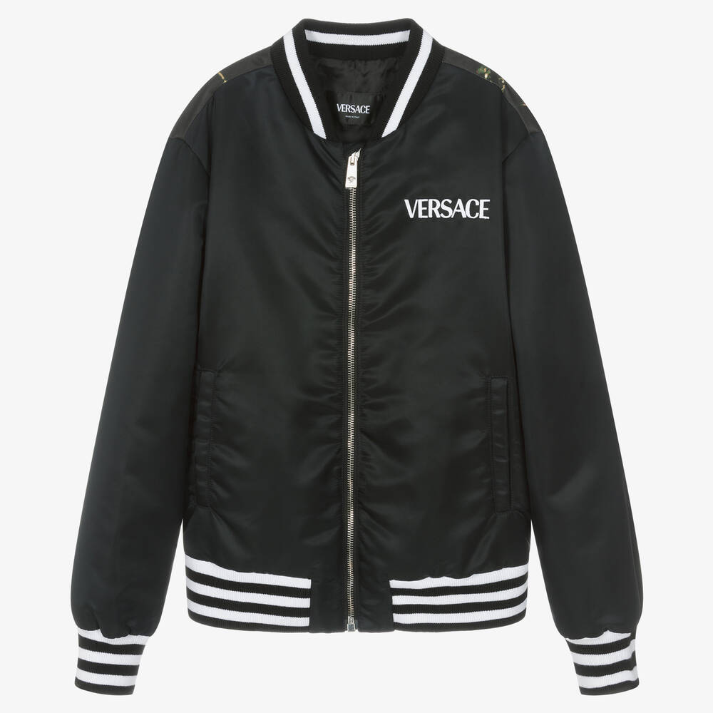 Versace-Boys Black City Lights Bomber Jacket | Childrensalon Outlet