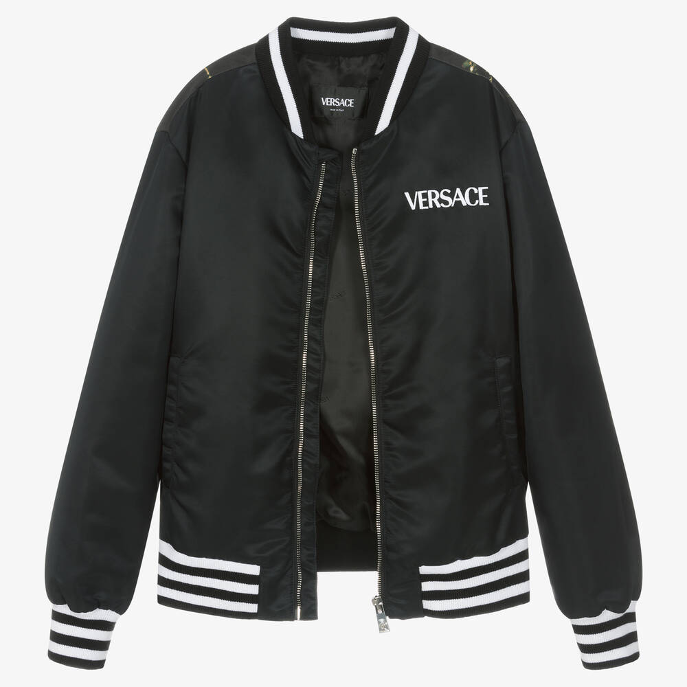 Versace-Черная куртка-бомбер для мальчиков | Childrensalon Outlet