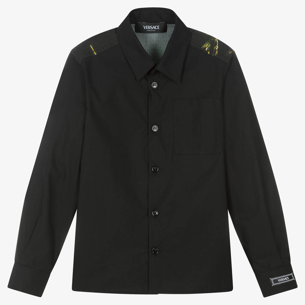 Versace-Boys Black City Lights Shirt | Childrensalon Outlet