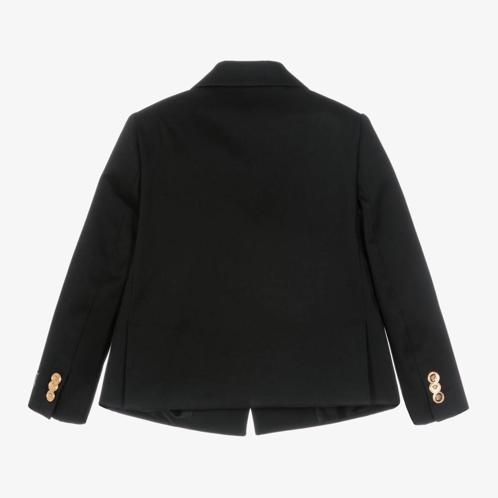 Versace-Boys Black Cotton Blazer Jacket | Childrensalon Outlet