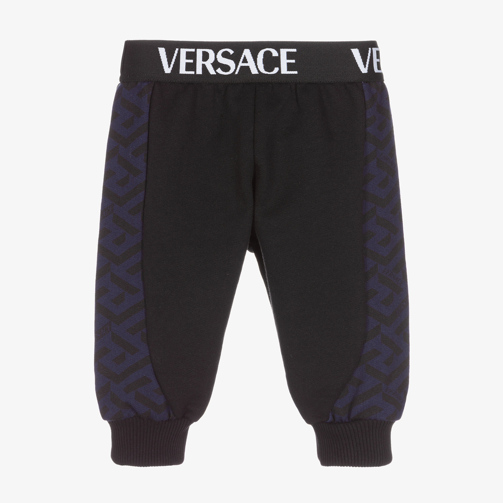 Versace - Черные хлопковые джоггеры для мальчиков | Childrensalon