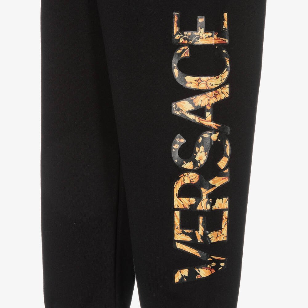 Versace-Черные джоггеры с принтом Greca | Childrensalon Outlet