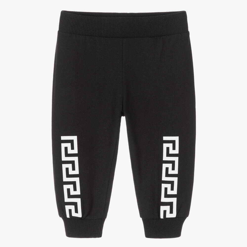Versace-Boys Black Greca Logo Joggers | Childrensalon Outlet