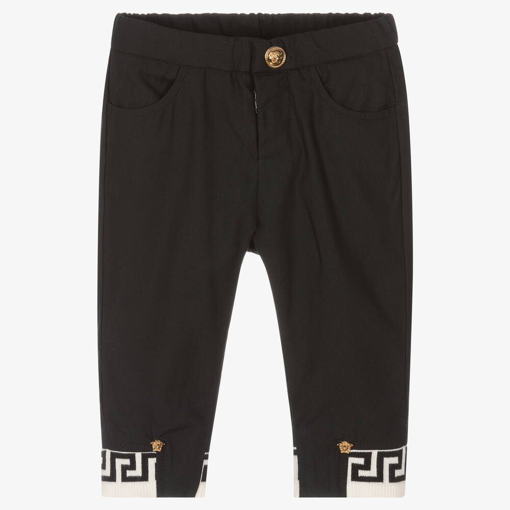 Versace - Boys Black Greca Trousers | Childrensalon