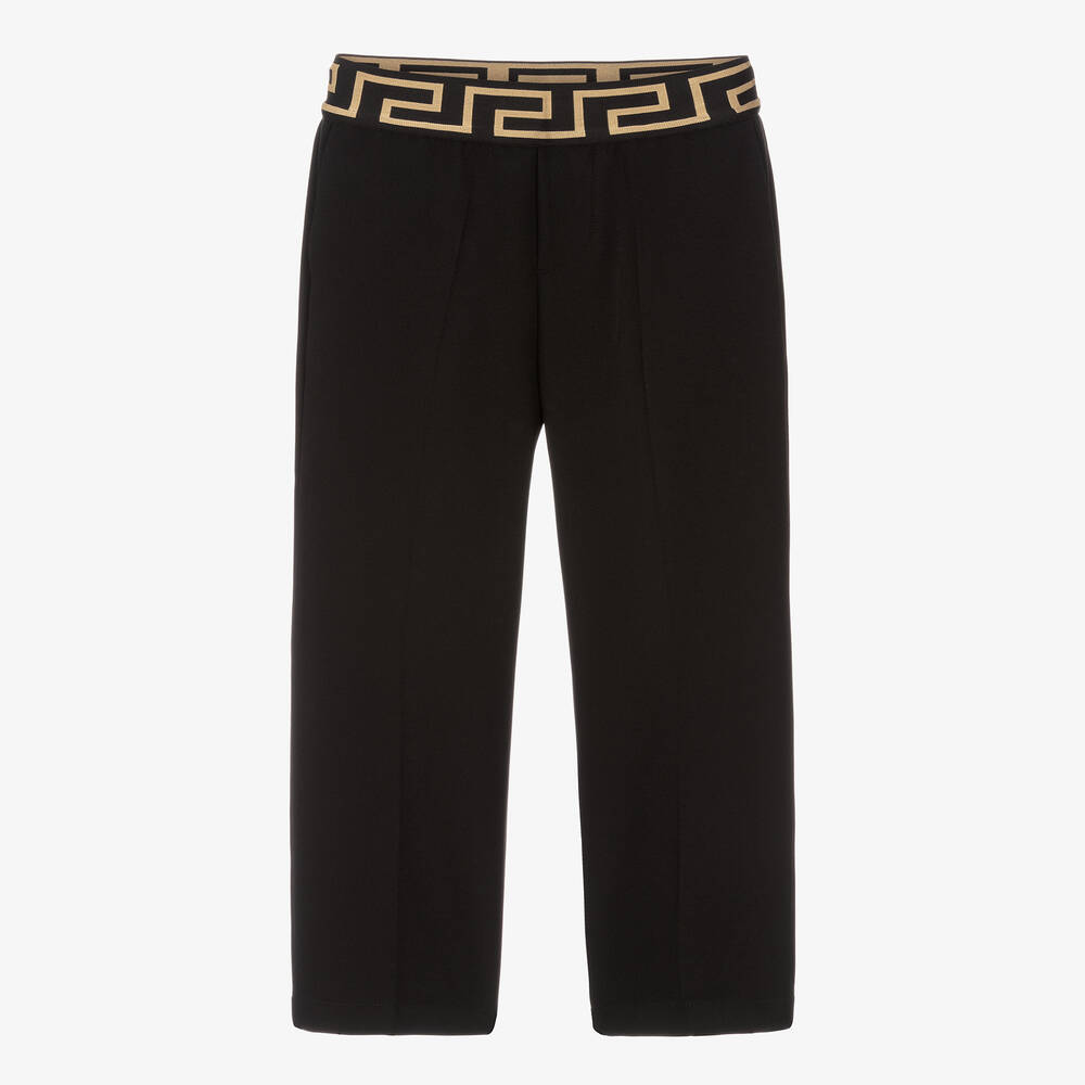 Versace - Boys Black Greca Trousers | Childrensalon