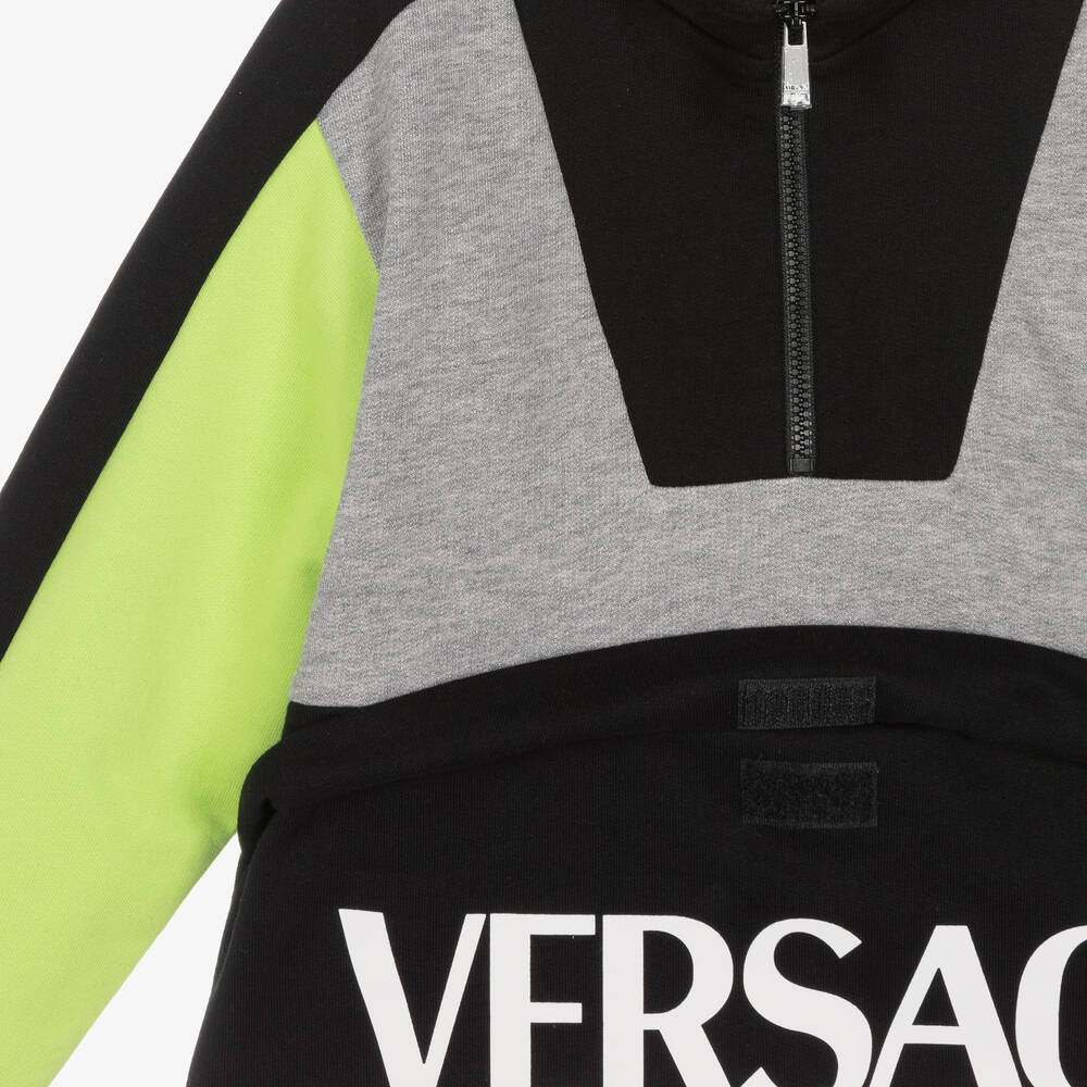 Versace-Boys Black & Grey Cotton Sweatshirt | Childrensalon Outlet