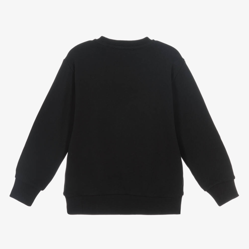 Versace-Черный хлопковый свитшот с леопардовым логотипом | Childrensalon Outlet