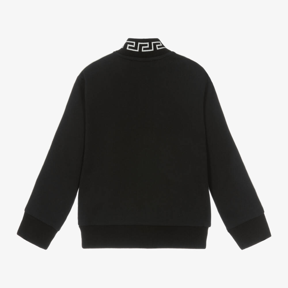 Versace-Черный хлопковый топ на молнии Medusa для мальчиков | Childrensalon Outlet
