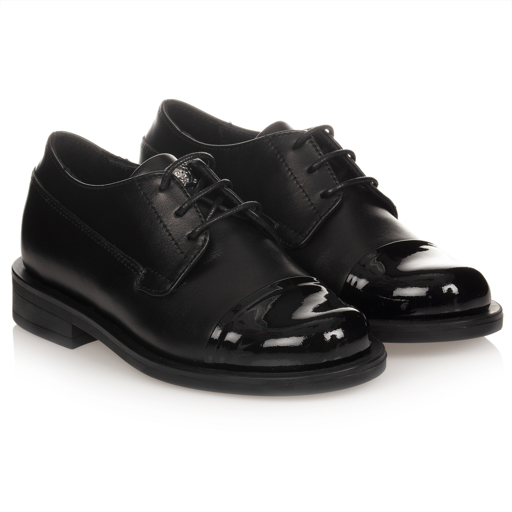 Versace - Boys Black Smart Leather Shoe | Childrensalon