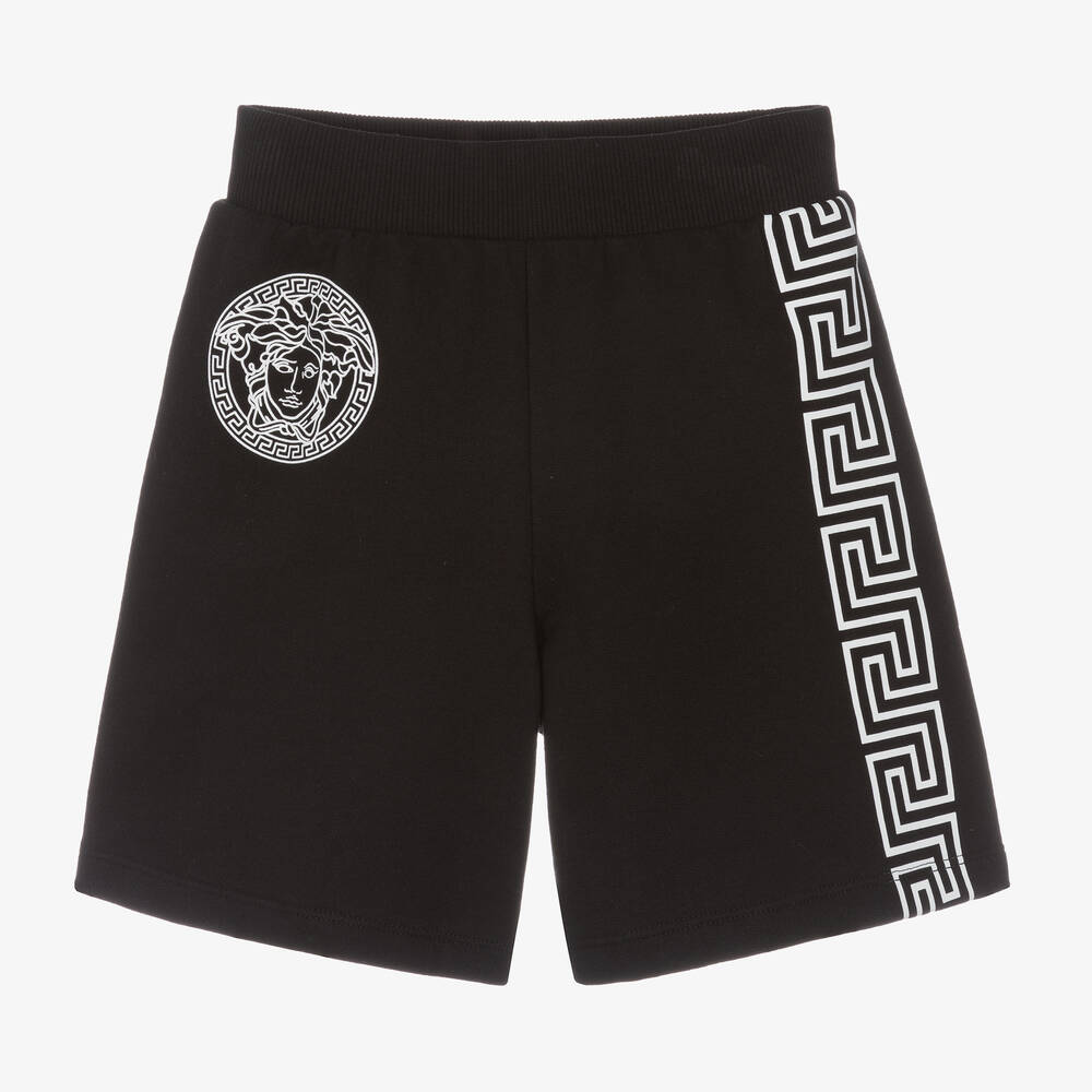 Versace - Boys Black & White Cotton Shorts | Childrensalon