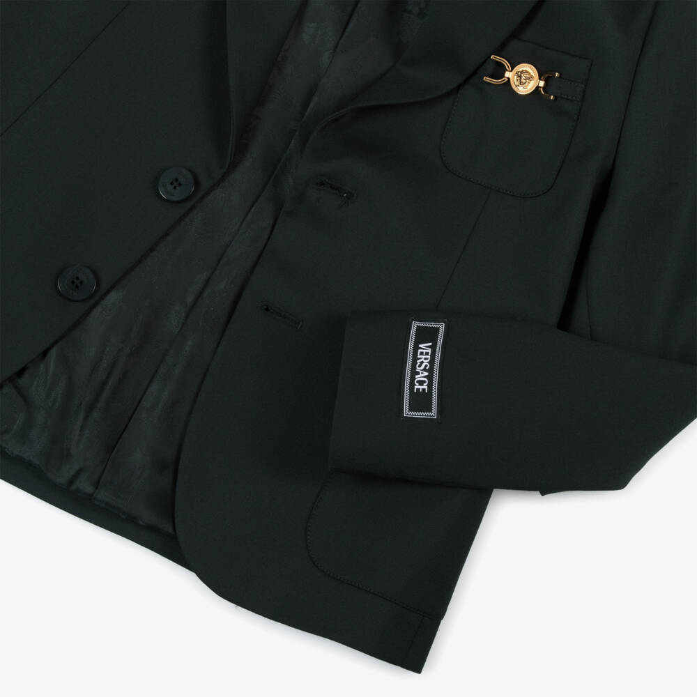 Versace-Boys' Black Wool Heritage Blazer | Childrensalon Outlet