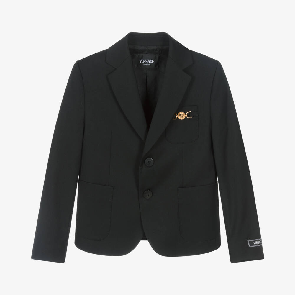 Versace-Boys' Black Wool Heritage Blazer | Childrensalon Outlet