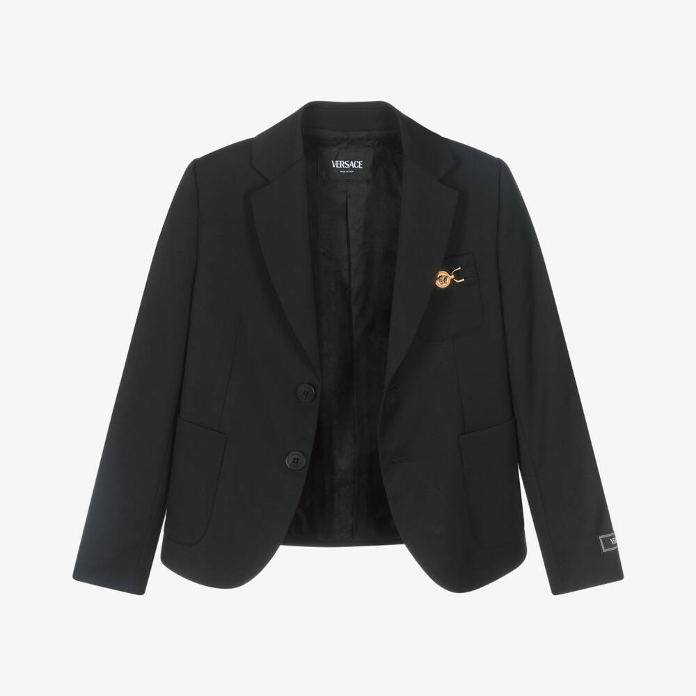 Versace-Boys' Black Wool Heritage Blazer | Childrensalon Outlet