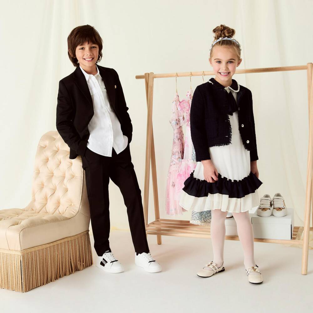 Versace-Boys' Black Wool Heritage Blazer | Childrensalon Outlet