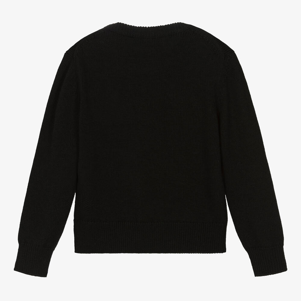 Versace-بلوفر بطبعة ميدوسا صوف بكر لون أسود للأولاد | Childrensalon Outlet