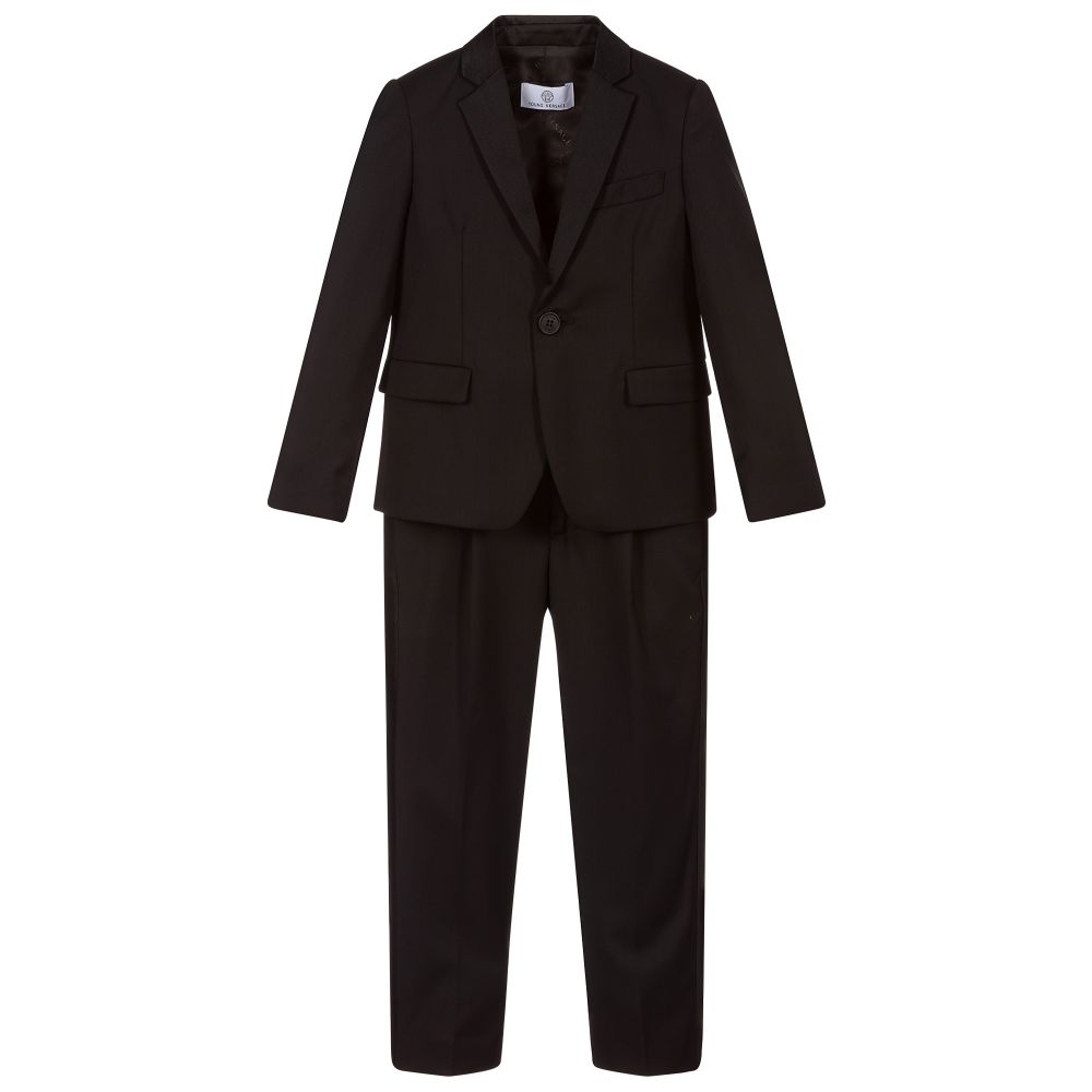 Versace - Boys Black Wool Tuxedo Suit | Childrensalon