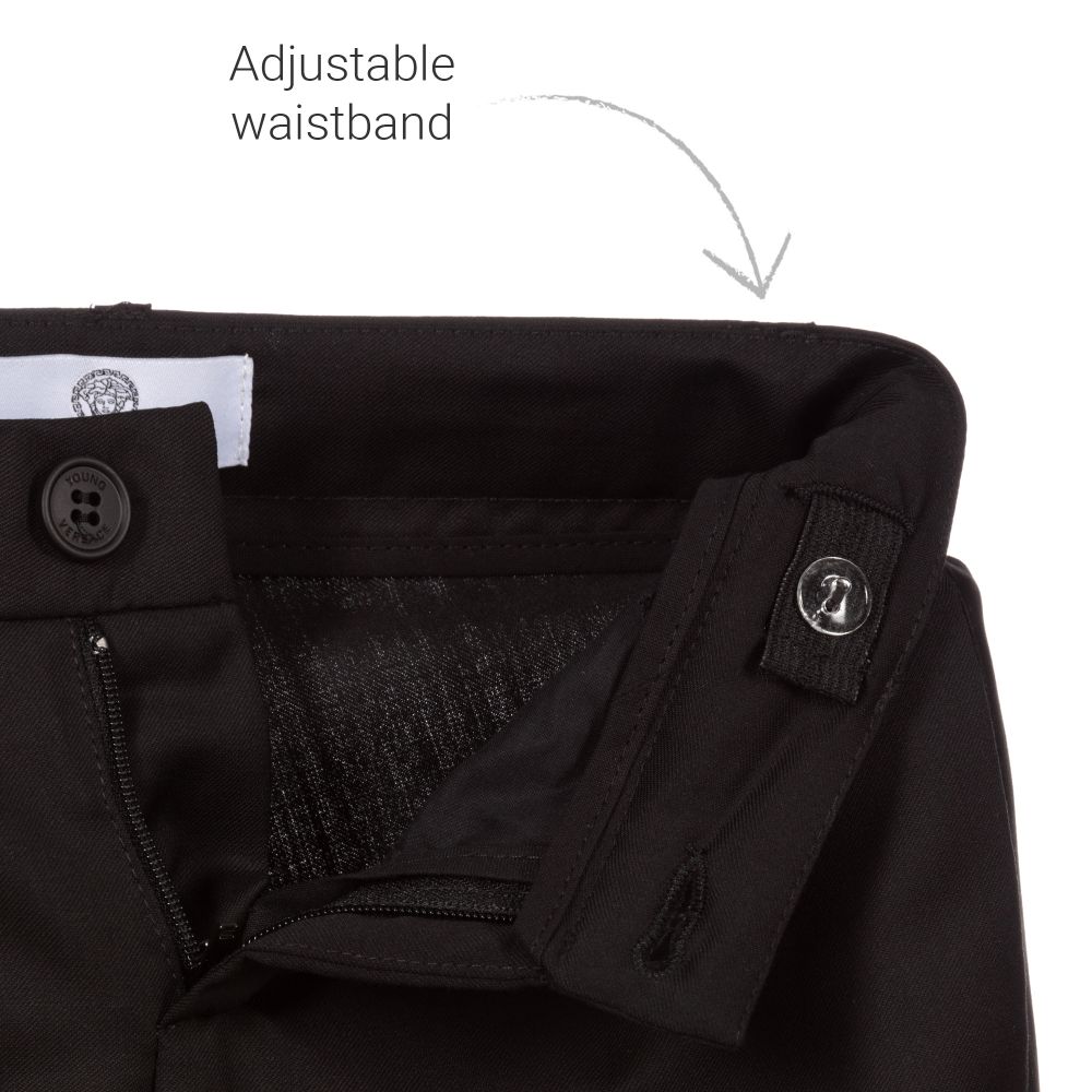 Versace-Boys Black Wool Tuxedo Suit | Childrensalon Outlet