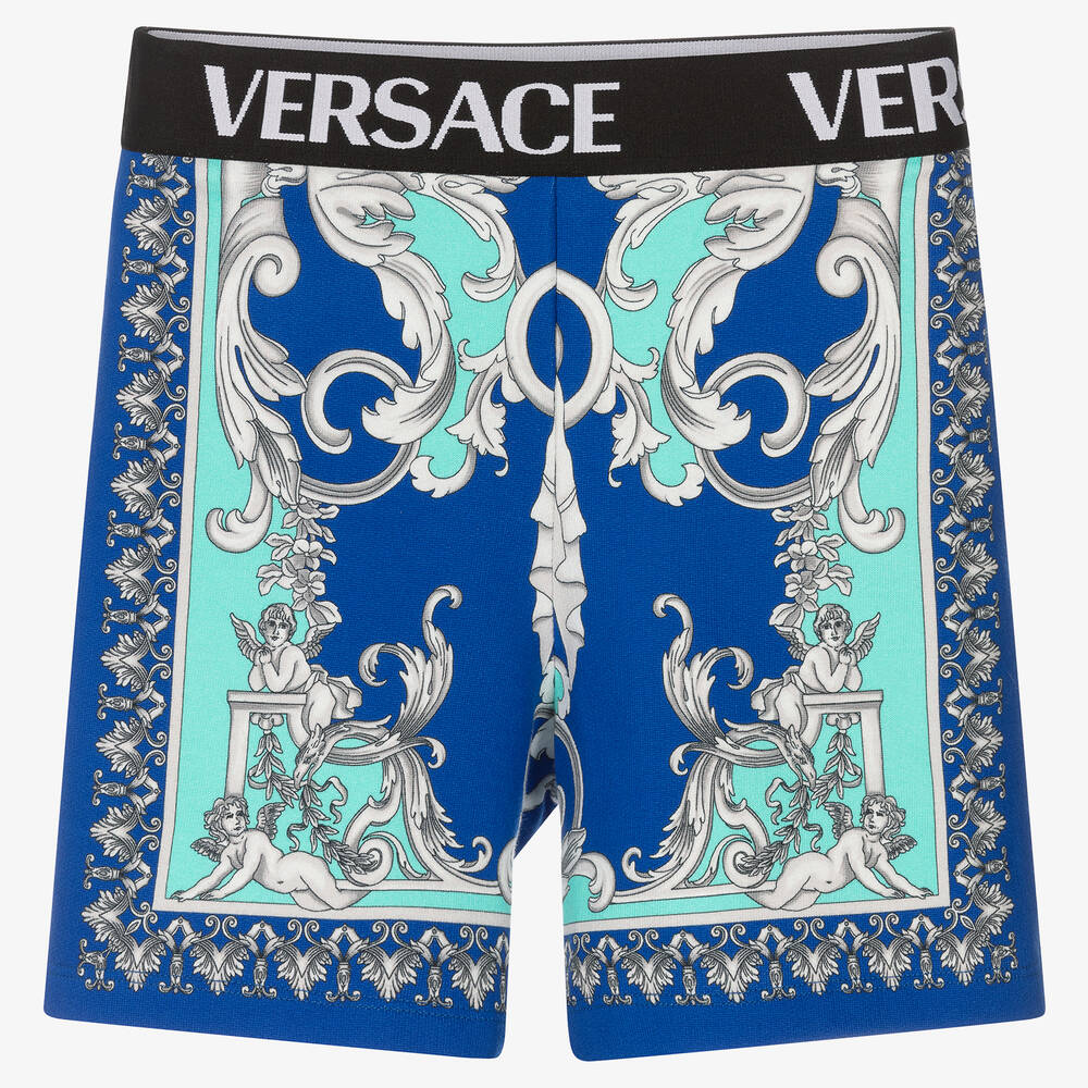 Versace - Short bleu Barocco Garçon | Childrensalon