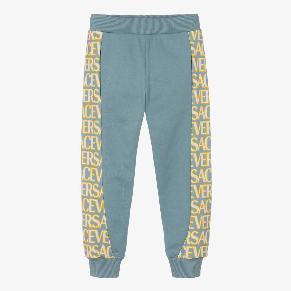 Versace - Pantalon de jogging bleu en coton garçon | Childrensalon