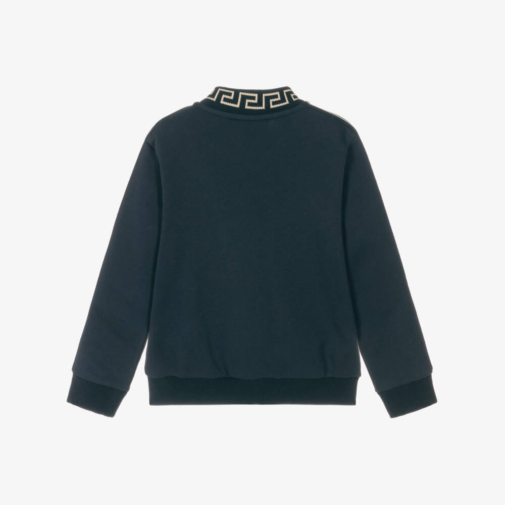 Versace-جاكيت أزرق قطني بشعار للأولاد | Childrensalon Outlet