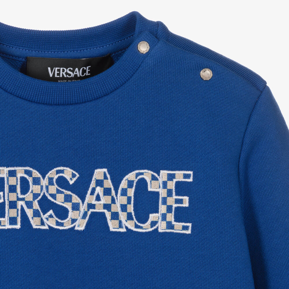 Versace Boys Blue Cotton Sweatshirt