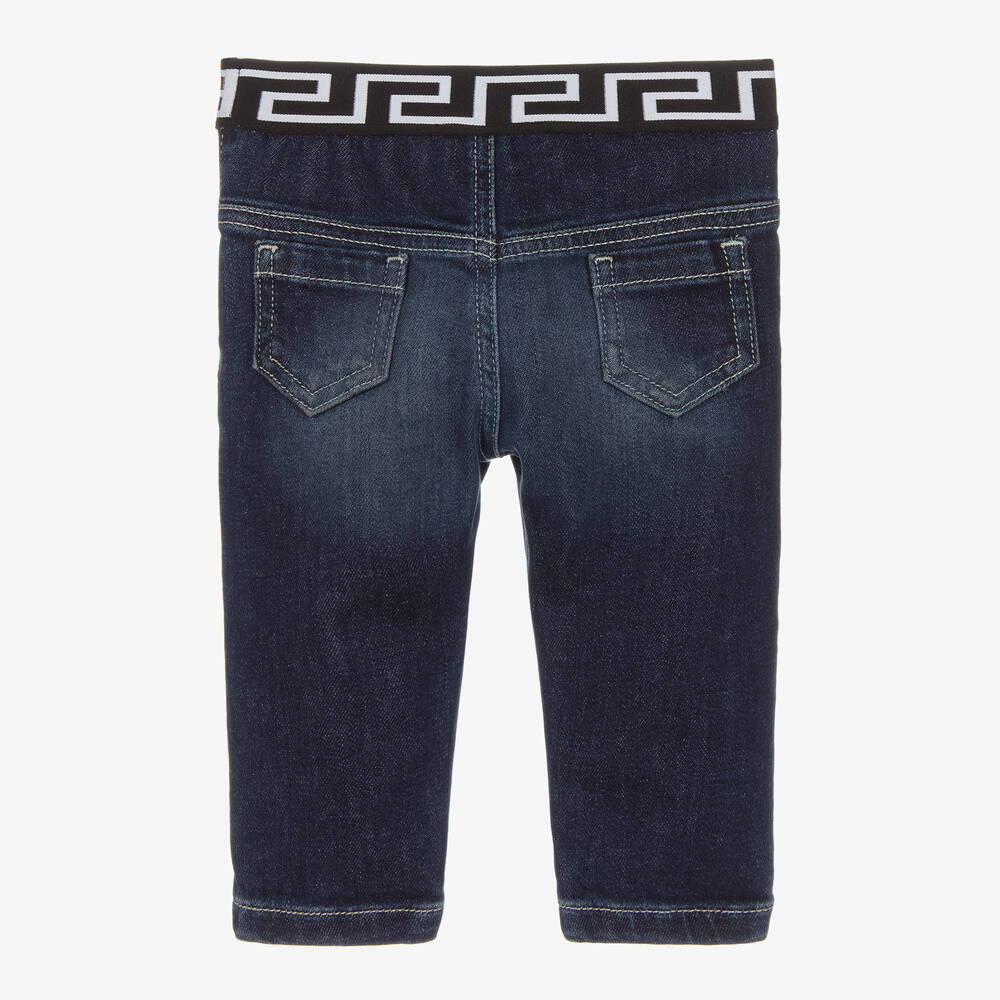 Versace-Boys Blue Denim Greca Jeans | Childrensalon Outlet