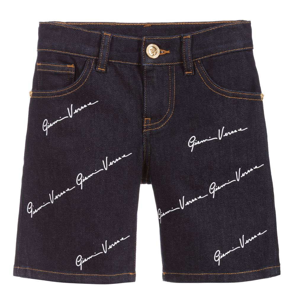 Versace - Boys Blue Denim Shorts | Childrensalon