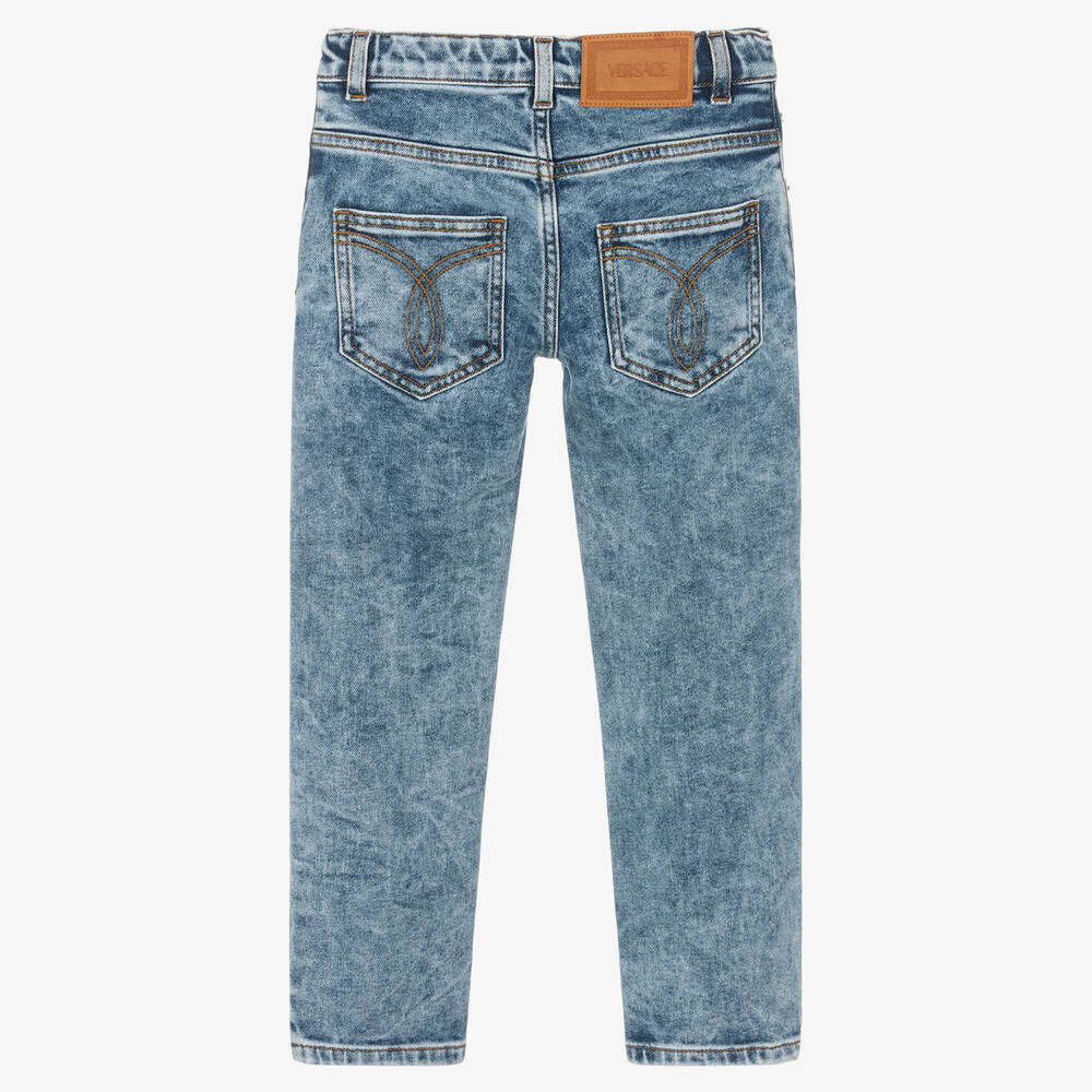 Versace-جينز قطن دنيم لون أزرق للأولاد | Childrensalon Outlet