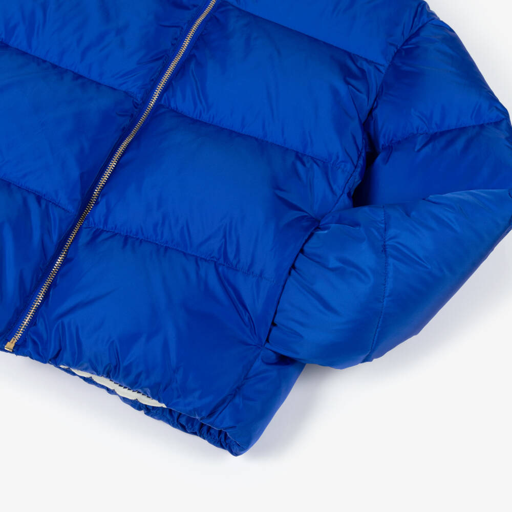 Versace-Пуховик кобальтовый для мальчиков | Childrensalon Outlet