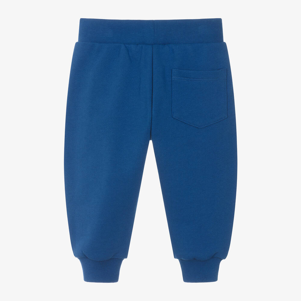 Versace-Boys Blue Embroidered Cotton Joggers | Childrensalon Outlet
