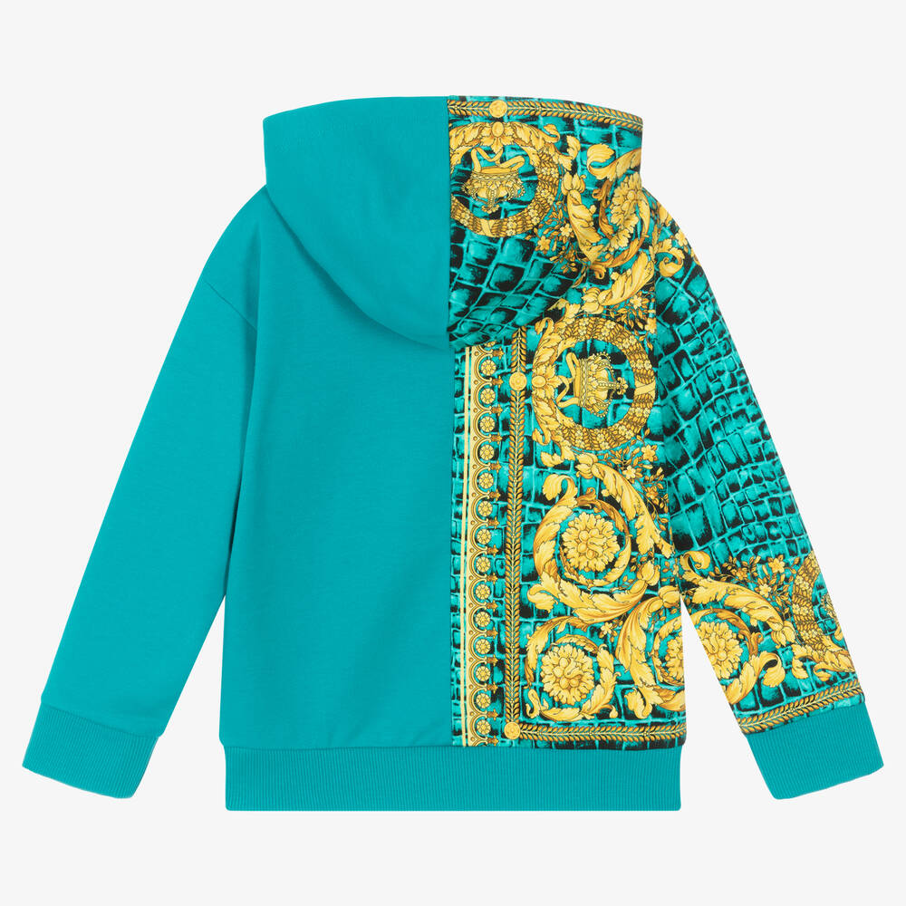 Blue and gold hoodie top