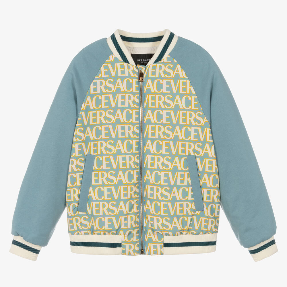 Versace - Bomber bleu et doré pour garçon | Childrensalon