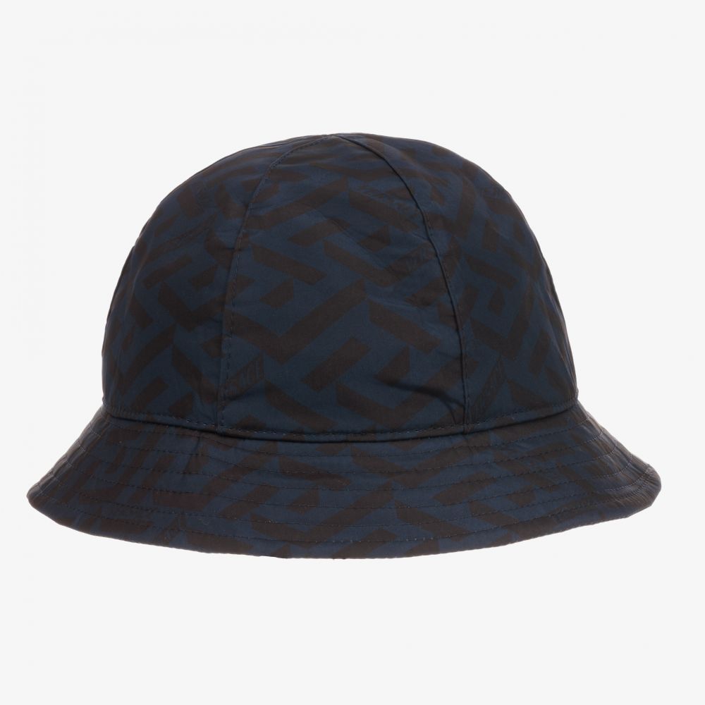 Versace-Синяя шапка с принтом Greca для мальчиков | Childrensalon Outlet