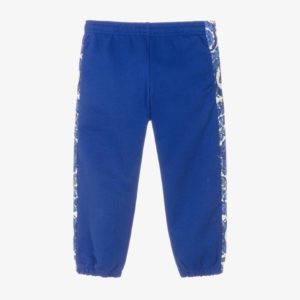 Versace-Boys' Blue Joggers with Ornate Pattern | Childrensalon Outlet